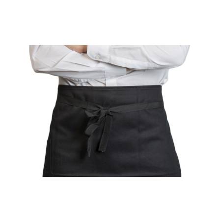 Delantal de bar con bolsillo espiga negro cm 75x45