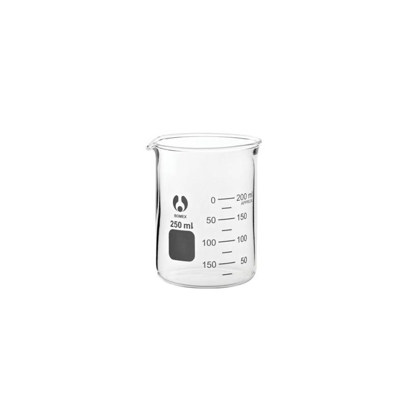 Vaso cilíndrico graduado de vidrio Bomex cl 25