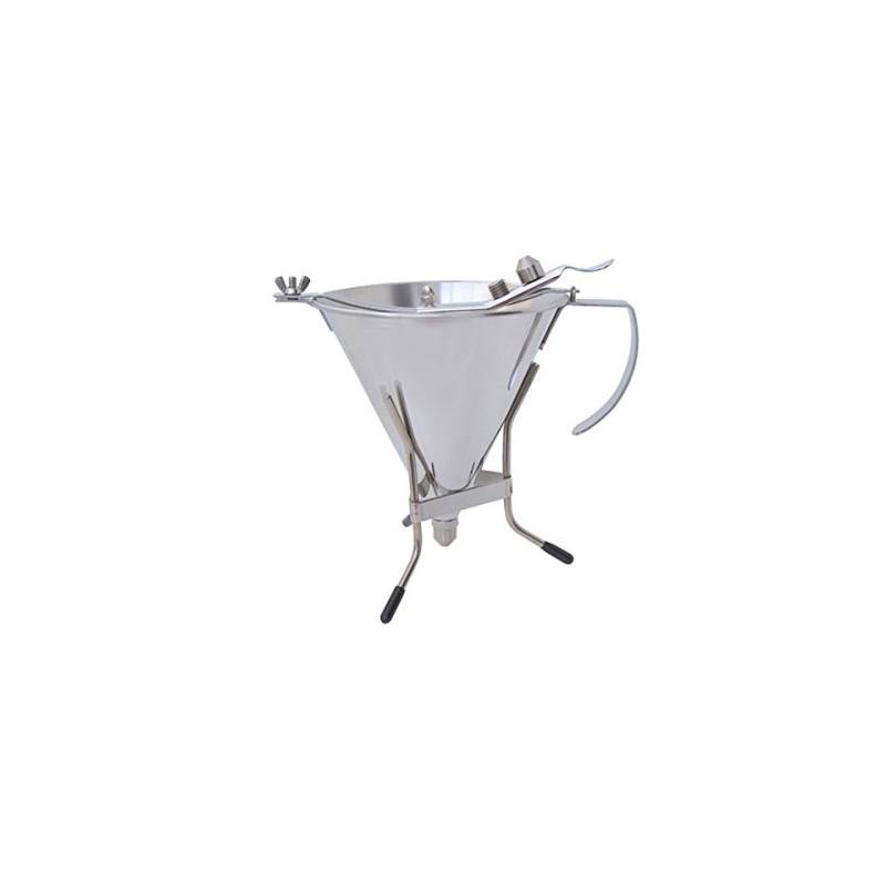 Embudo de pistón De Buyer con soporte, acero inoxidable lt 1.5
