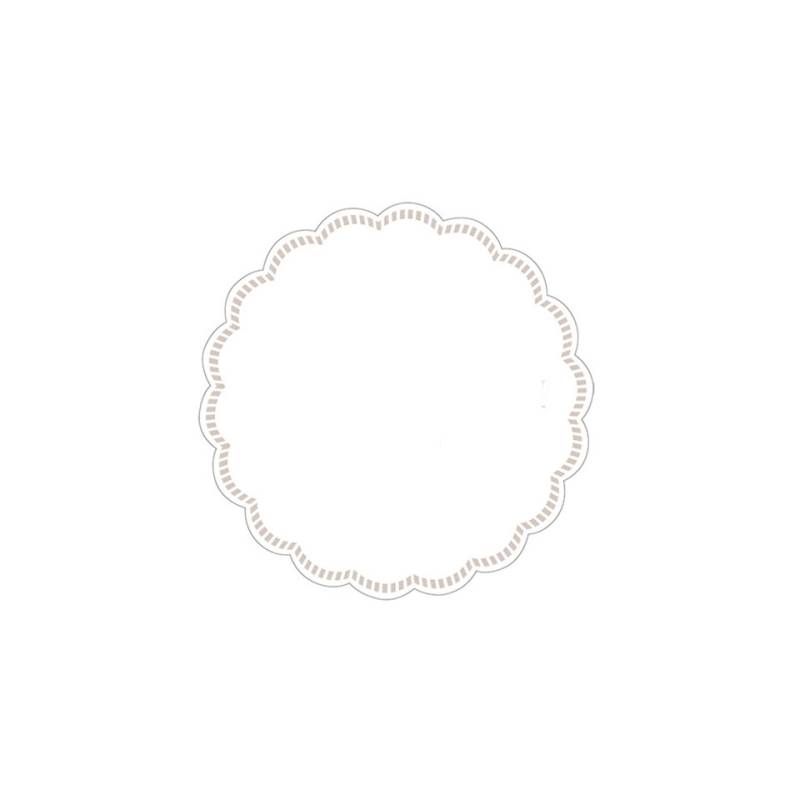 Posavasos de papel blanco y dorado 9 cm