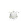 Tetera Tea for One con taza y plato de porcelana blanca cl 45