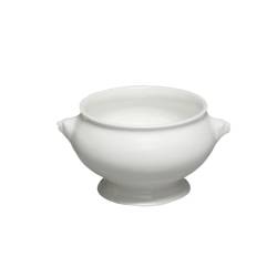 Sopera cabeza de león de porcelana blanca lt 1
