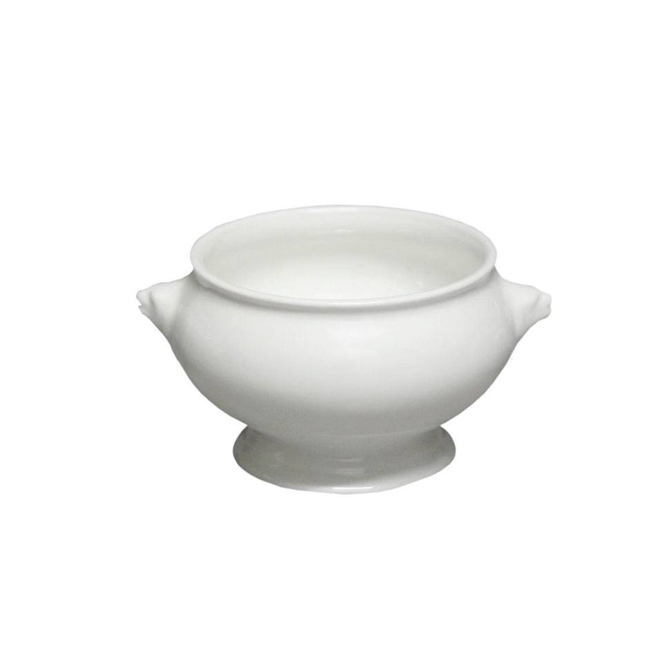 Sopera cabeza de león de porcelana blanca lt 1