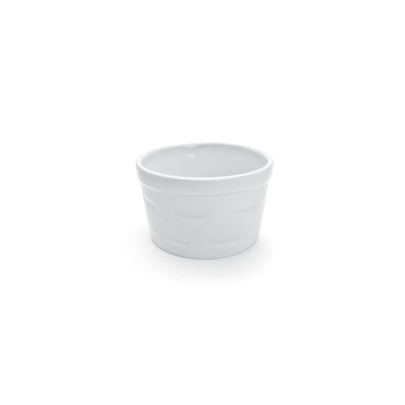 Molde apilable de porcelana blanca para soufflé 7 cm