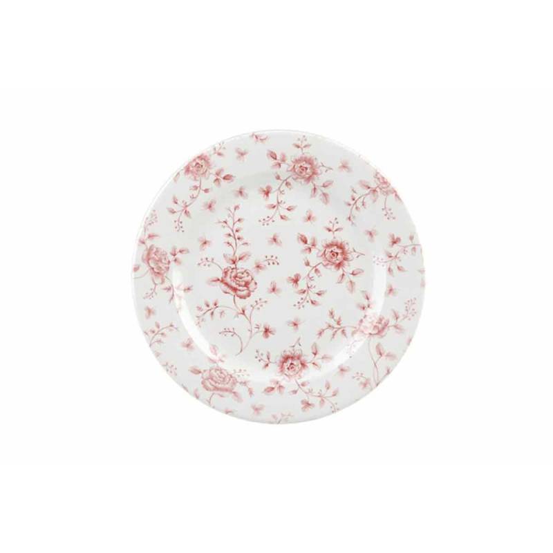 Assiette à dîner vintage en porcelaine rose Rose Cranberry Churchill 30.5 cm
