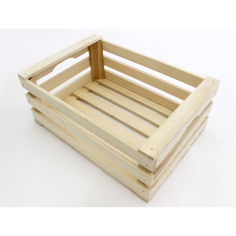 Mini caja de listones de madera 17x12x9 cm