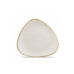 Plato plano triangular de cerámica vitrificada blanca Stonecast Churchill 22,9 cm