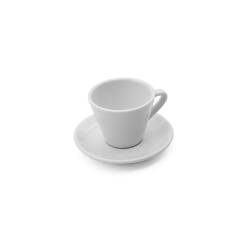 Tasse à café Lisboa avec assiette en porcelaine blanche cl 8