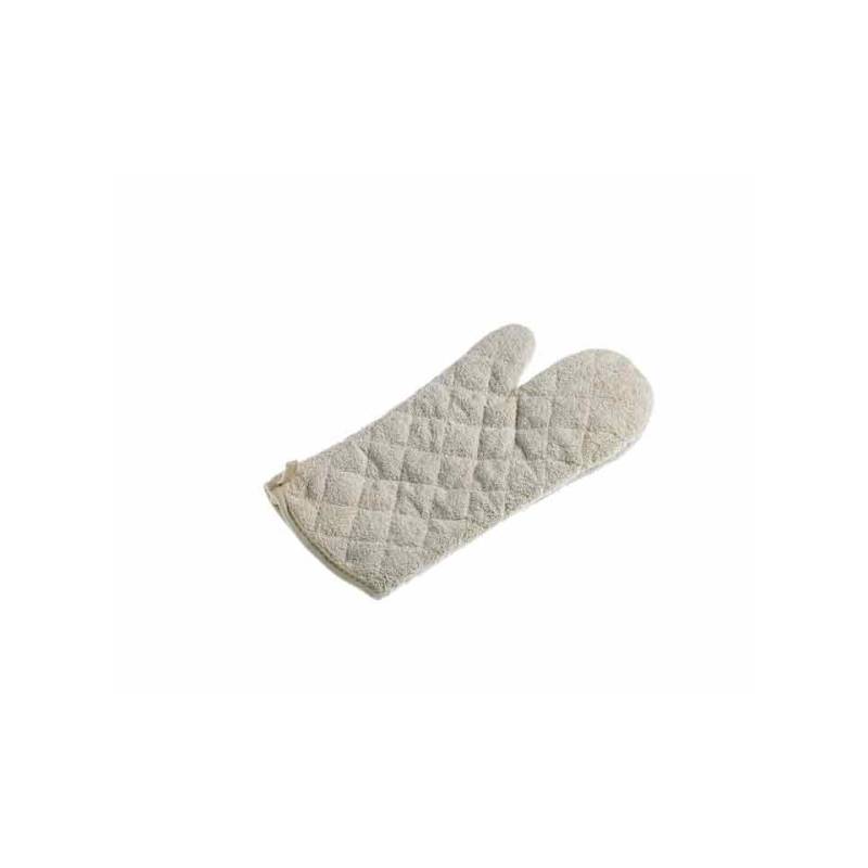 Guante para horno de algodón y rizo beige