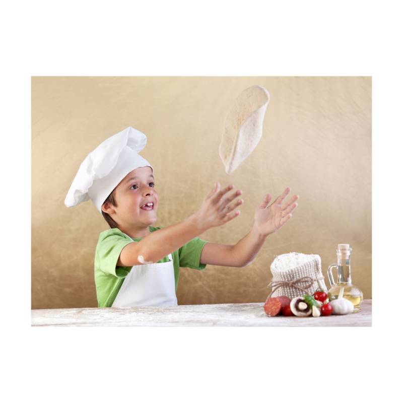Delantal blanco de espiga para niño 100% algodón 60x75 cm