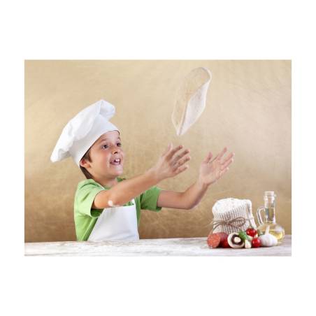 Delantal blanco de espiga para niño 100% algodón 60x75 cm