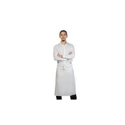 Maxi apron in white cotton 75x90 cm