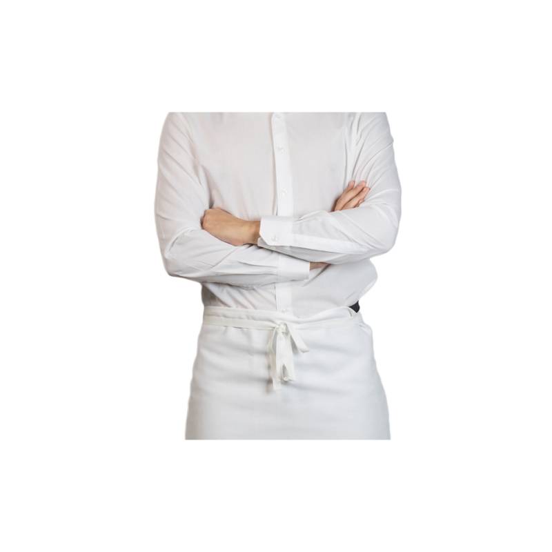 Delantal maxi de algodón blanco 75x90 cm
