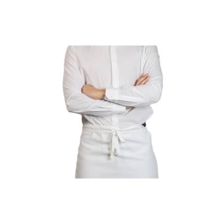 Delantal maxi de algodón blanco 75x90 cm