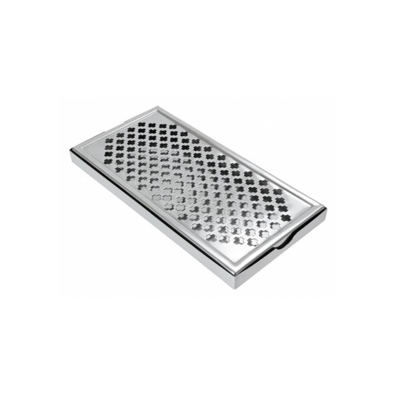 Tapis de bar avec grille en acier inoxydable 30,5x15x5 cm