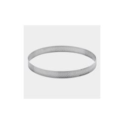 Molde redondo perforado de acero inoxidable De Buyer 28,5x2 cm