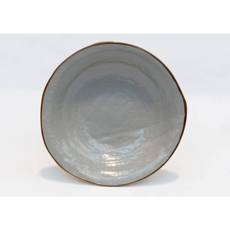 Novelty Home Plato hondo de cerámica barro mediterráneo 24 cm