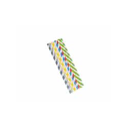 Pailles rayées emballées individuellement dans du papier de couleurs assorties cm 20