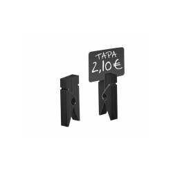 Pinzas de madera negras 8,2 cm