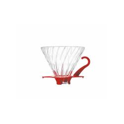 Filtro de café 1-4 tazas de vidrio con borde rojo