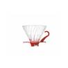 Filtro de café 1-4 tazas de vidrio con borde rojo