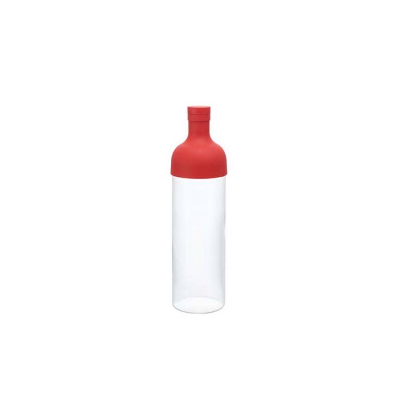 Hario Bouteille à thé glacé avec filtre en verre et silicone rouge cl 75