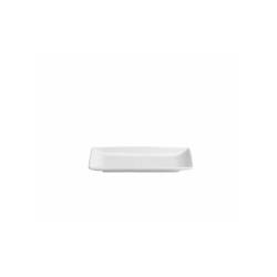 Soucoupe rectangulaire Ming en porcelaine blanche 15.5x5.9 cm