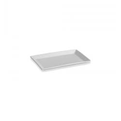 Plateau rectangulaire en porcelaine blanche Ming 20x12x2 cm