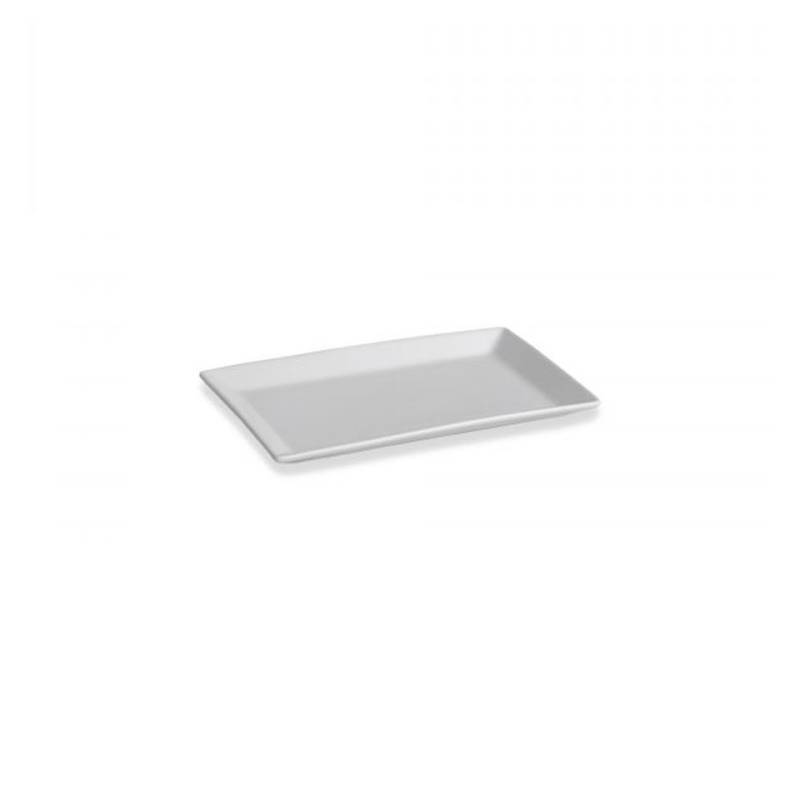 Plateau rectangulaire en porcelaine blanche Ming 20x12x2 cm