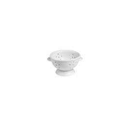 Mini escurridor 2 asas porcelana blanca 7x4,5 cm