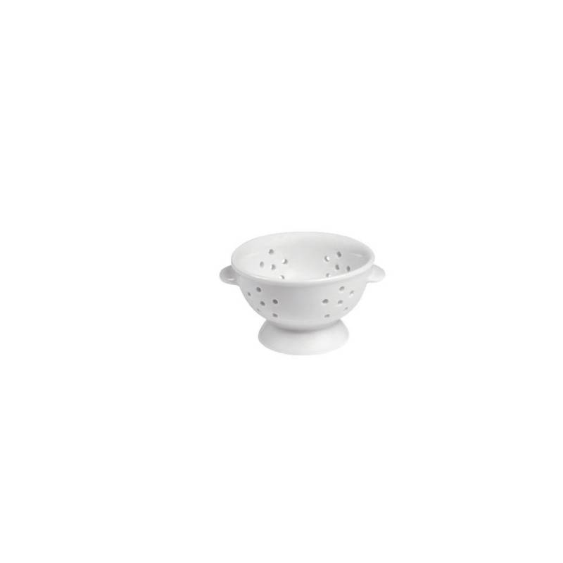 Mini escurridor 2 asas porcelana blanca 7x4,5 cm
