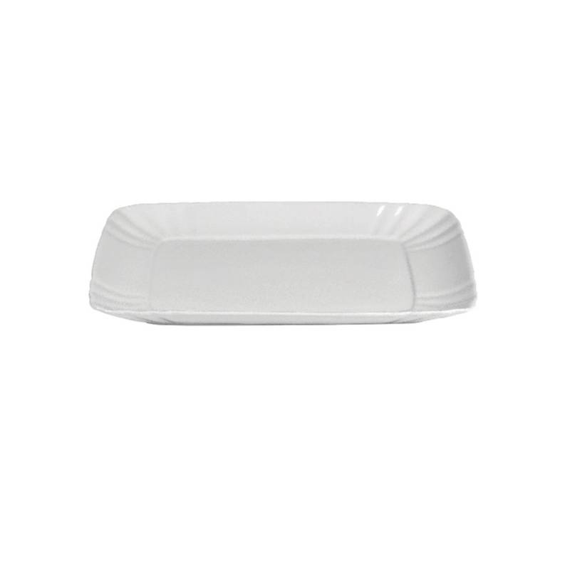 Bandeja rectangular de porcelana blanca vintage 29,5x20,5 cm