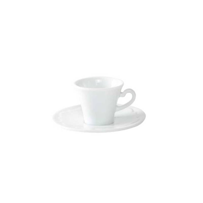 Taza y plato de café de porcelana Vivaldi cl 9