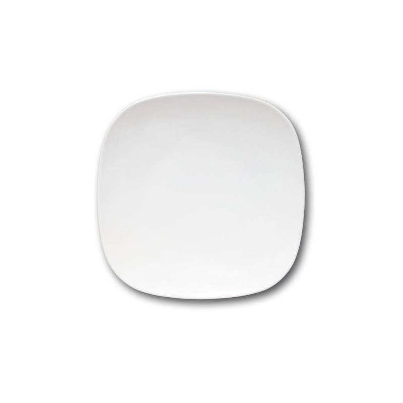 Assiette carrée Danube en porcelaine blanche cm 31