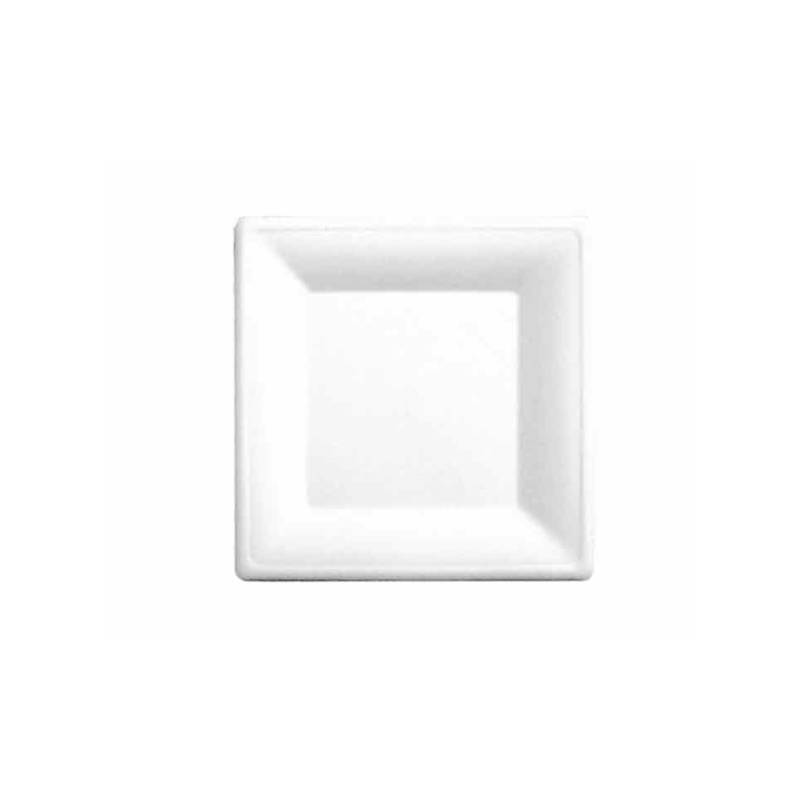 Bionic soucoupe carrée en pulpe blanche 26x26 cm