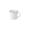 Taza esmaltada blanca con borde plateado cl 38