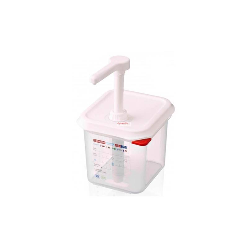 Dispensador de salsa Araven con dosificador en polipropileno transparente lt 2