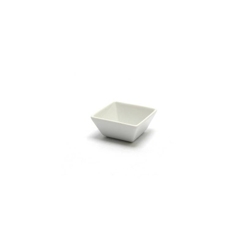 Taza cuadrada de porcelana blanca 6,5x3 cm
