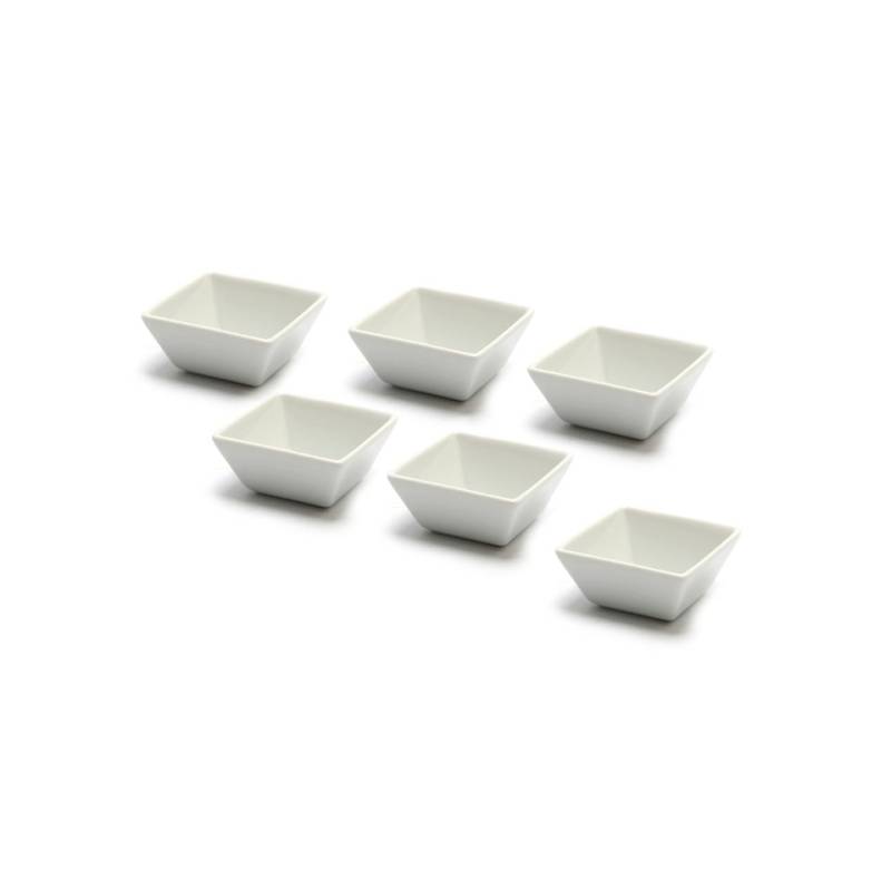 Taza cuadrada de porcelana blanca 6,5x3 cm