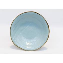 Plato de cerámica Mediterraneo Novità Home turquesa cm 27,5