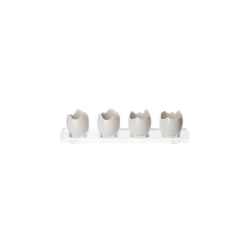 Huevera de porcelana blanca 100% Chef cl 5