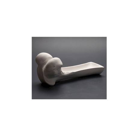 Plaque d'os 100% Chef en porcelaine blanche 25x10 cm