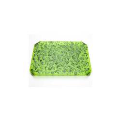 Plato Nori 100% Chef en vidrio verde glittered cm 22x16