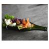 Plato botella champán 100% Chef en vidrio verde