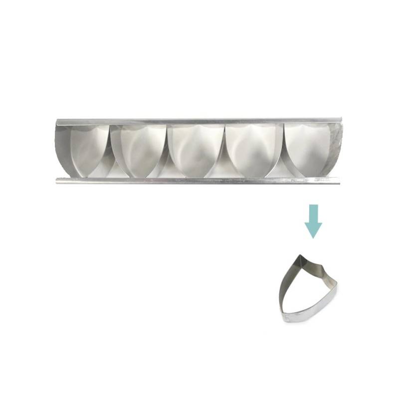 Moule en acier inoxydable 5 badges cm 22x5,1