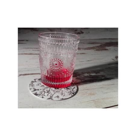Sous-verres à fleurs en cuir régénéré cm 10