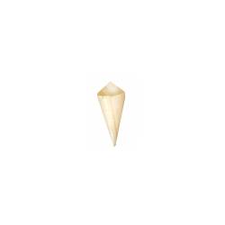 Mini conos desechables de madera natural 8x3 cm