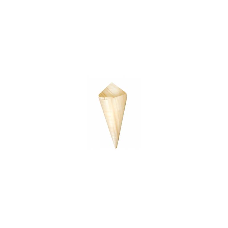 Mini cônes en bois naturel jetables 8x3 cm