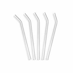 Pailles en verre borosilicaté courbées 100% chef 19,5 cm