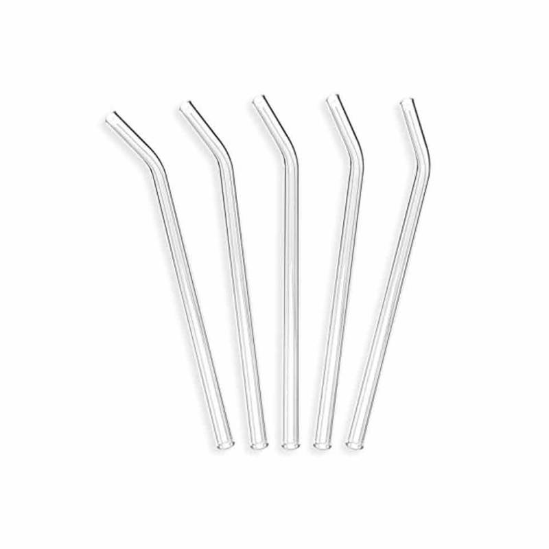 Pailles en verre borosilicaté courbées 100% chef 19,5 cm